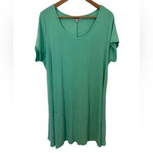 Urban Rose Green Ribbed Shirt Dress Size 3X